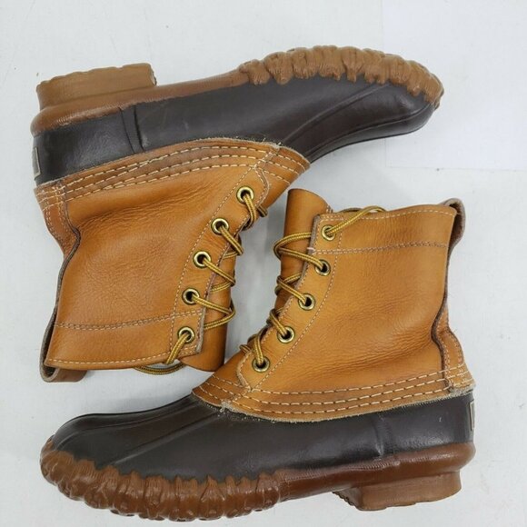 Vintage LL Bean Maine Hunting Shoe Womens 6 Leather Duck Boots 5 Hole USA - Picture 6 of 10